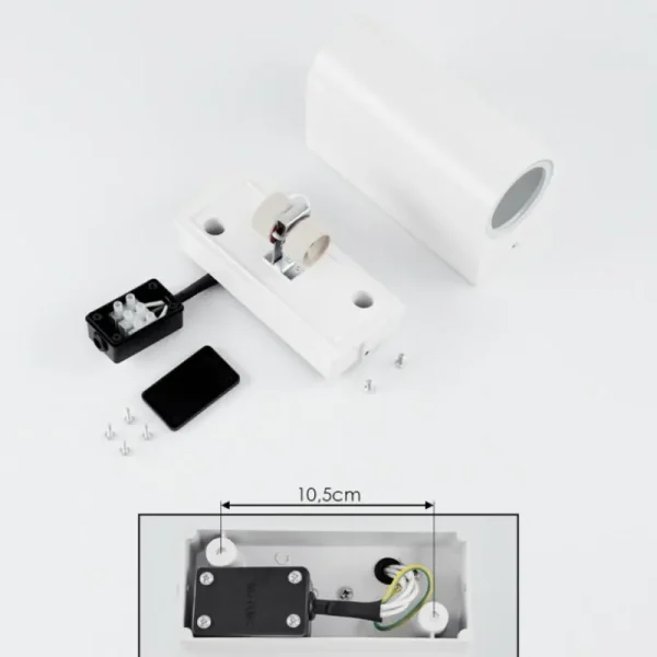 hofstein Applique murale d'extérieur Kingstown Blanc, 2 lumières* Lampes Modernes