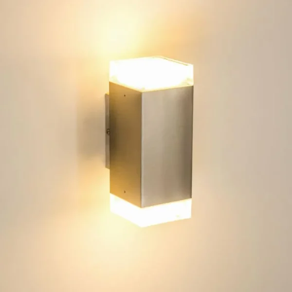 hofstein Applique murale d'extérieur Tibor LED Acier inoxydable, 2 lumières* Lampes Modernes