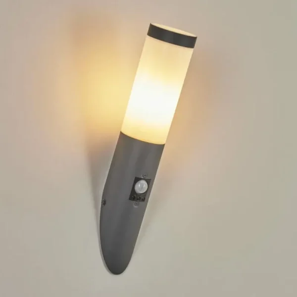 hofstein Applique murale d'extérieur Sessa Anthracite, 1 lumière, Détecteur de mouvement* Lampes Modernes