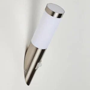 hofstein Applique murale d'extérieur Norburg Acier inoxydable, 1 lumière, Détecteur de mouvement* Lampes Modernes