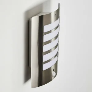 hofstein Applique murale d'extérieur Alslev Acier inoxydable, 1 lumière, Détecteur de mouvement* Lampes Modernes