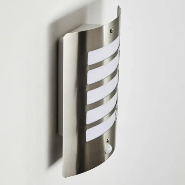 hofstein Applique murale d'extérieur Alslev Acier inoxydable, 1 lumière, Détecteur de mouvement* Lampes Modernes