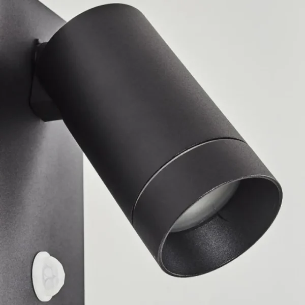 hofstein Applique murale d'extérieur Hakamken Noir, 1 lumière, Détecteur de mouvement* Lampes Modernes
