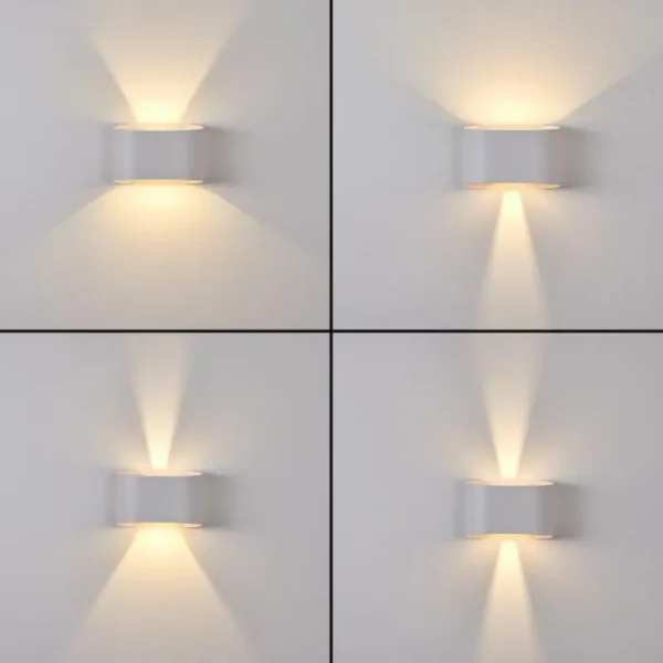 hofstein Applique murale d'extérieur Everton LED Blanc, 2 lumières* Lampes Modernes