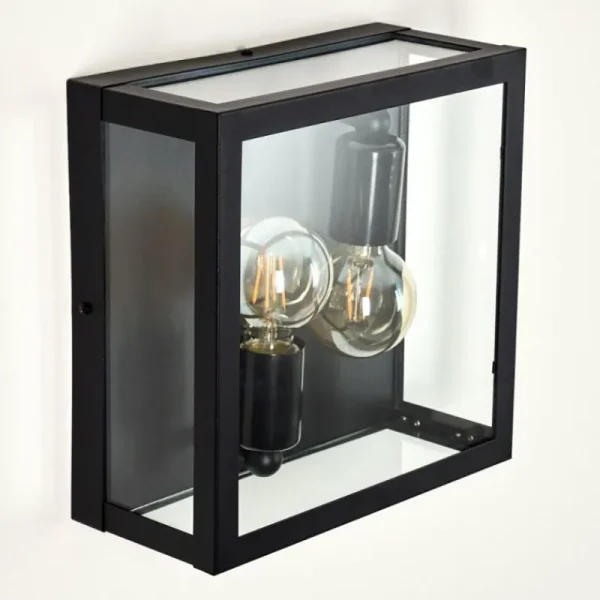 hofstein Applique murale d'extérieur Caudry Noir, 2 lumières* Lampes Modernes