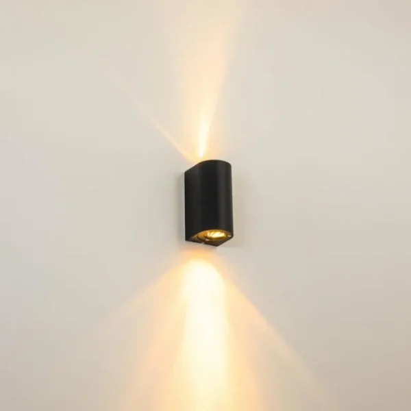 hofstein Applique murale d'extérieur Boda Noir, 2 lumières* Lampes Modernes