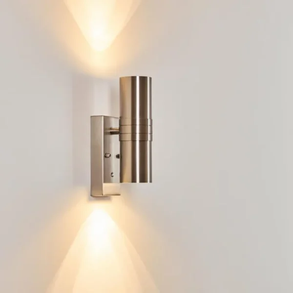 hofstein Applique murale d'extérieur Satava LED Nickel mat, 2 lumières* Lampes Modernes