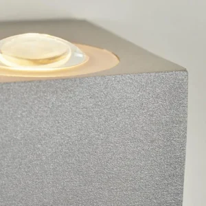 hofstein Applique murale d'extérieur Curvel LED Argenté, 2 lumières* Lampes Modernes