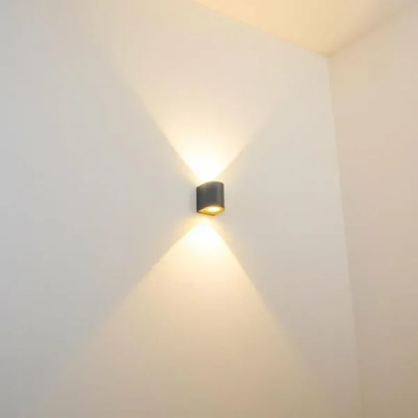 hofstein Applique murale d'extérieur Mora LED Gris, 2 lumières* Lampes Modernes