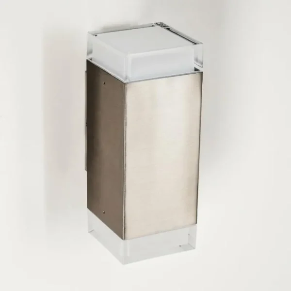 hofstein Applique murale d'extérieur Tibor LED Acier inoxydable, 2 lumières* Lampes Modernes