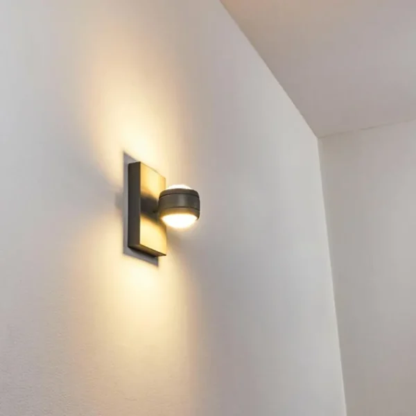 hofstein Applique murale d'extérieur Arsego LED Gris, 2 lumières* Lampes Modernes