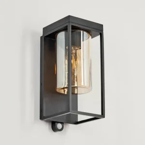 hofstein Applique murale d'extérieur Palanga LED Noir, 1 lumière, Détecteur de mouvement* Lampes Modernes