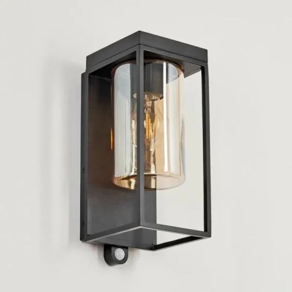 hofstein Applique murale d'extérieur Palanga LED Noir, 1 lumière, Détecteur de mouvement* Lampes Modernes
