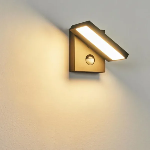 hofstein Applique murale d'extérieur Lyckan LED Noir, 1 lumière, Détecteur de mouvement* Lampes Modernes