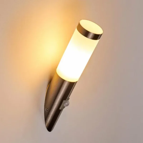 hofstein Applique murale d'extérieur Norburg Acier inoxydable, 1 lumière, Détecteur de mouvement* Lampes Modernes