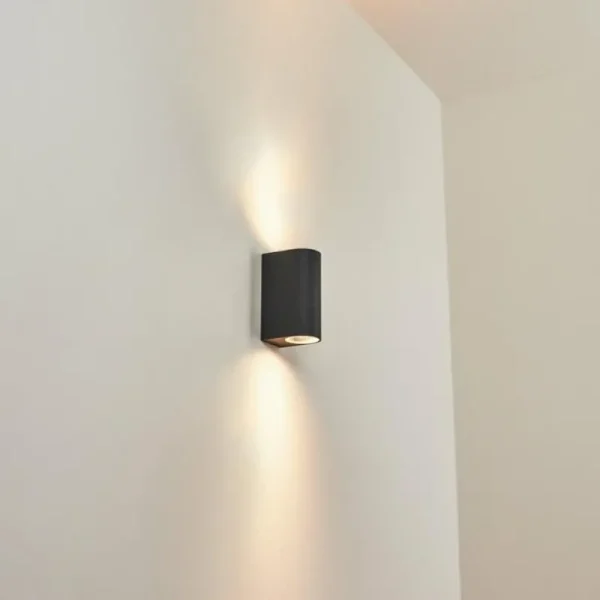 hofstein Applique murale d'extérieur Skaabu Noir, Blanc, 2 lumières* Lampes Modernes