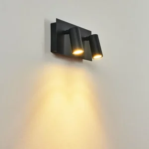 hofstein Applique murale d'extérieur Saeter LED Noir, 2 lumières, Détecteur de mouvement* Lampes Modernes