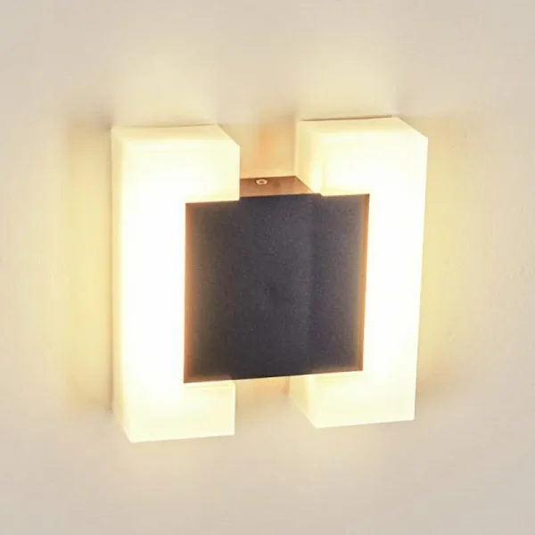 hofstein Applique murale d'extérieur Zoppola LED Anthracite, Blanc, 2 lumières* Lampes Modernes