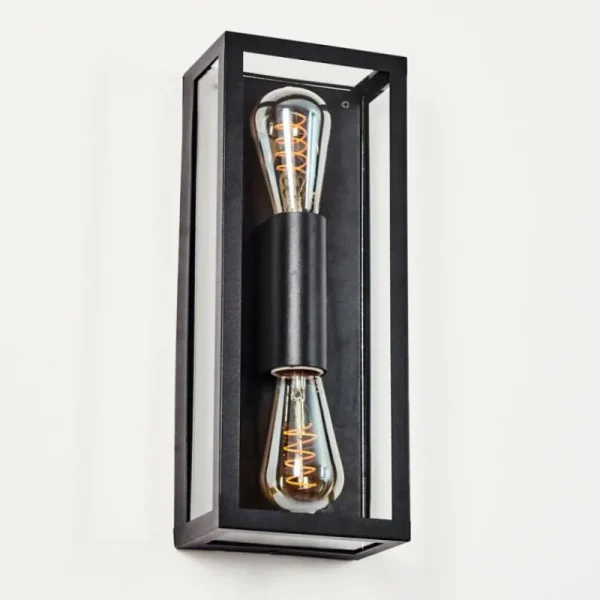 hofstein Applique murale d'extérieur Caudry Noir, 2 lumières* Lampes Modernes