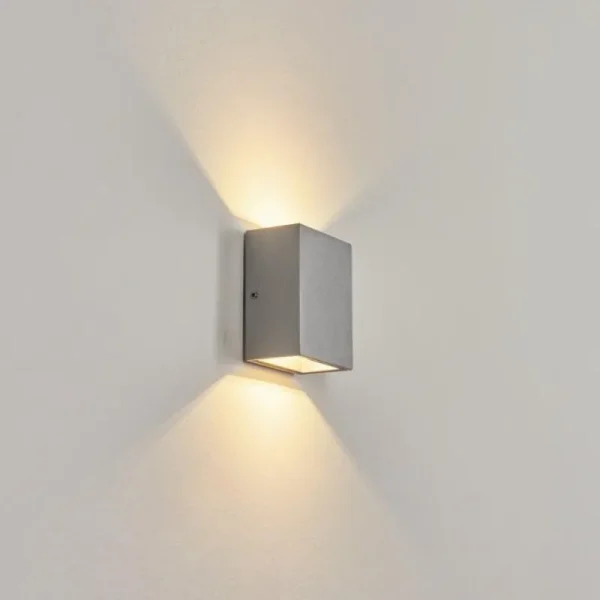 hofstein Applique murale d'extérieur Casmilo LED Argenté, 2 lumières* Lampes Modernes