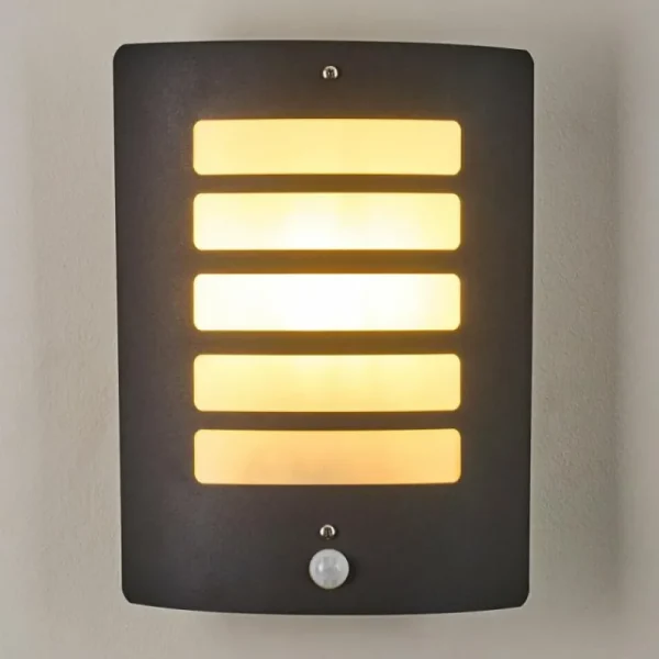 hofstein Applique murale d'extérieur Alslev Anthracite, 1 lumière, Détecteur de mouvement* Lampes Modernes