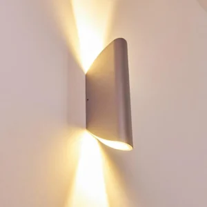 hofstein Applique murale d'extérieur Gatunga LED Argenté, 2 lumières* Lampes Modernes