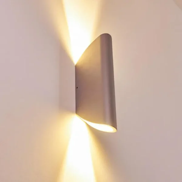 hofstein Applique murale d'extérieur Gatunga LED Argenté, 2 lumières* Lampes Modernes