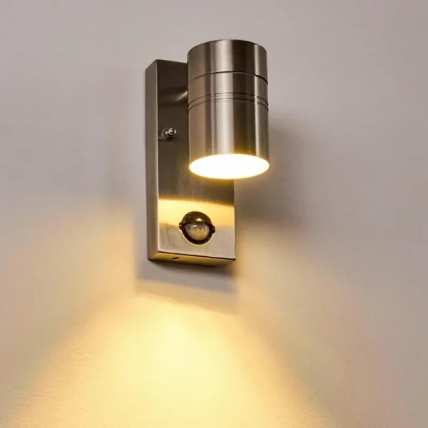 hofstein Applique murale d'extérieur Froslev LED Chrome, 1 lumière, Détecteur de mouvement* Lampes Modernes