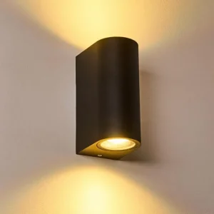 hofstein Applique murale d'extérieur Nordborg LED Noir, 2 lumières* Lampes Modernes