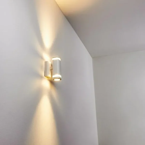 hofstein Applique murale d'extérieur Corneda Blanc, 2 lumières* Lampes Modernes