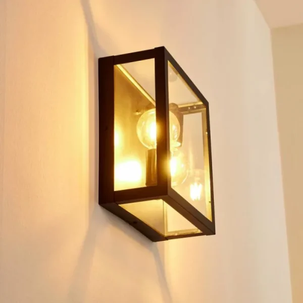 hofstein Applique murale d'extérieur Caudry Noir, 2 lumières* Lampes Modernes