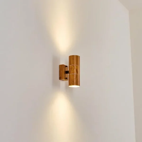 hofstein Applique murale d'extérieur Tenvik Brun, Couleur bois, Noir, 2 lumières* Lampes Modernes