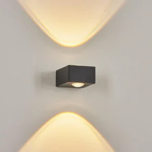 hofstein Applique murale d'extérieur Curvel LED Noir, 2 lumières* Lampes Modernes