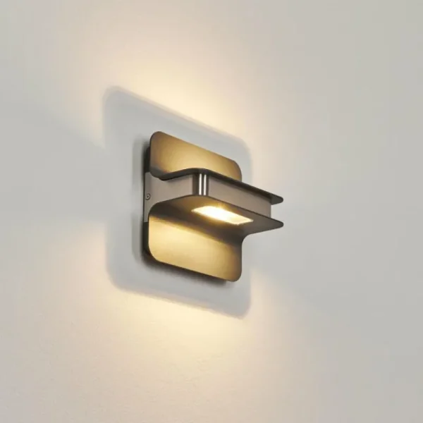 hofstein Applique murale d'extérieur Blanchard LED Nickel mat, Noir, 1 lumière* Lampes Modernes
