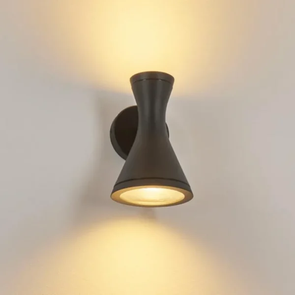 hofstein Applique murale d'extérieur Verberie Noir, 2 lumières* Lampes Modernes