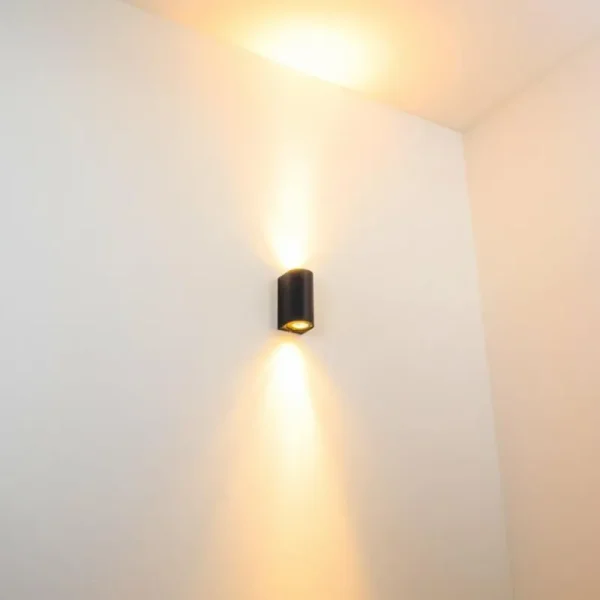 hofstein Applique murale d'extérieur Boda Noir, 2 lumières* Lampes Modernes