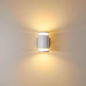 hofstein Applique murale d'extérieur Macoupin Blanc, 2 lumières* Lampes Modernes