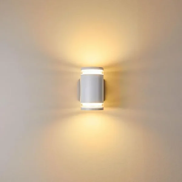 hofstein Applique murale d'extérieur Macoupin Blanc, 2 lumières* Lampes Modernes