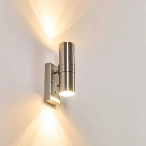 hofstein Applique murale d'extérieur Satava LED Nickel mat, 2 lumières* Lampes Modernes