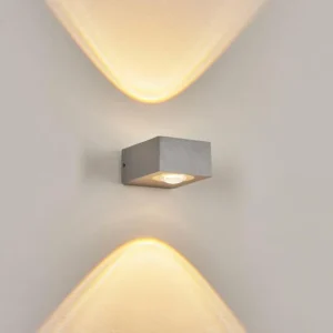 hofstein Applique murale d'extérieur Curvel LED Argenté, 2 lumières* Lampes Modernes