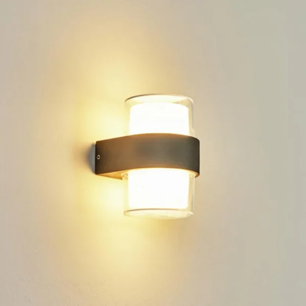 hofstein Applique murale d'extérieur Cesta LED Noir, 2 lumières* Lampes Modernes