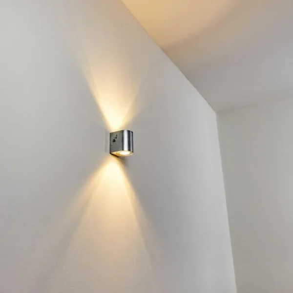 hofstein Applique murale d'extérieur Mora LED Nickel mat, 2 lumières* Lampes Modernes