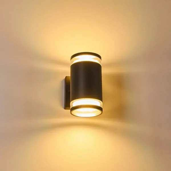 hofstein Applique murale d'extérieur Macoupin Noir, 2 lumières* Lampes Modernes