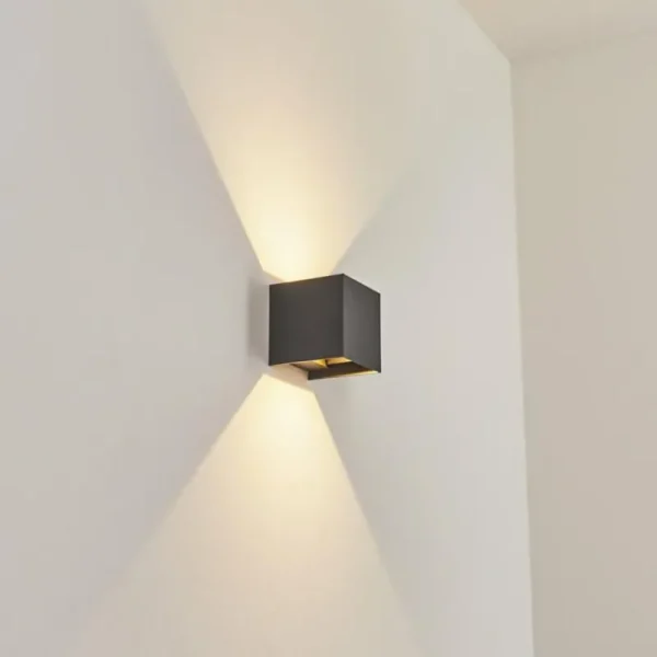 hofstein Applique murale d'extérieur Anobra LED Anthracite, Blanc, 1 lumière* Lampes Modernes
