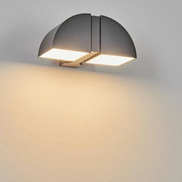 hofstein Applique murale d'extérieur Kontenga LED Anthracite, 2 lumières* Lampes Modernes