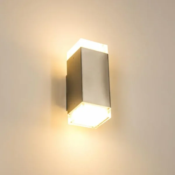 hofstein Applique murale d'extérieur Tibor LED Acier inoxydable, 2 lumières* Lampes Modernes