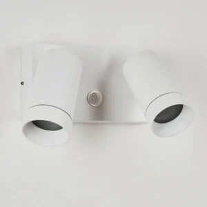 hofstein Applique murale d'extérieur Hakamken Blanc, 2 lumières, Détecteur de mouvement* Lampes Modernes