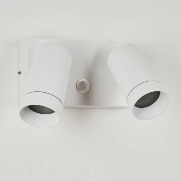 hofstein Applique murale d'extérieur Hakamken Blanc, 2 lumières, Détecteur de mouvement* Lampes Modernes