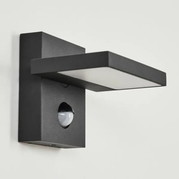 hofstein Applique murale d'extérieur Lyckan LED Noir, 1 lumière, Détecteur de mouvement* Lampes Modernes