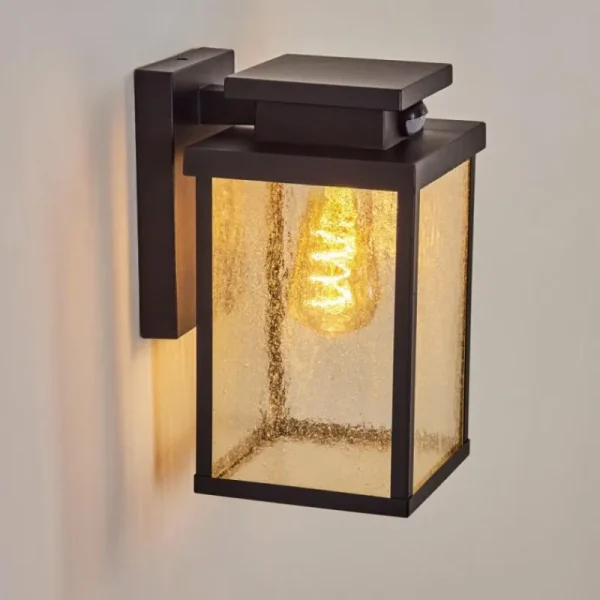 hofstein Applique murale d'extérieur Tieva Noir, 1 lumière, Détecteur de mouvement* Lampes Modernes